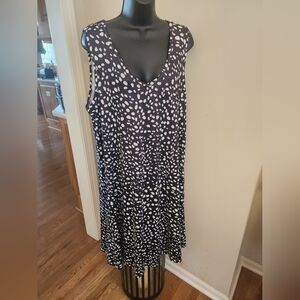 CC -Black and White Polka Dot Sleeveless Dress